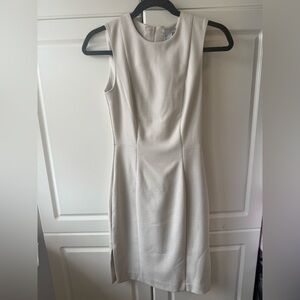 H&M Sleeveless Cream Midi Sheath Dress